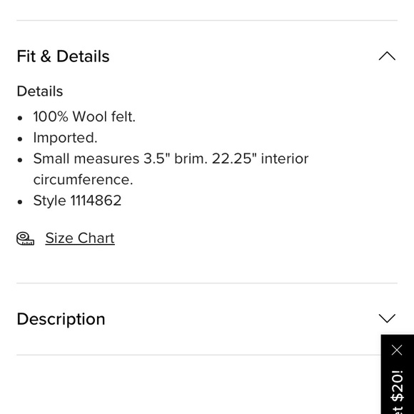 New w Tag: Brixton Tillman Fedora. Size Small main image 6